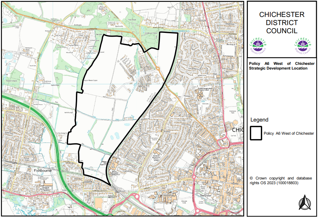 Map of Policy A6 West of Chichester