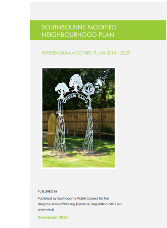 The front cover of the Southbourne Modified Neighbourhood Plan 2014-2029.