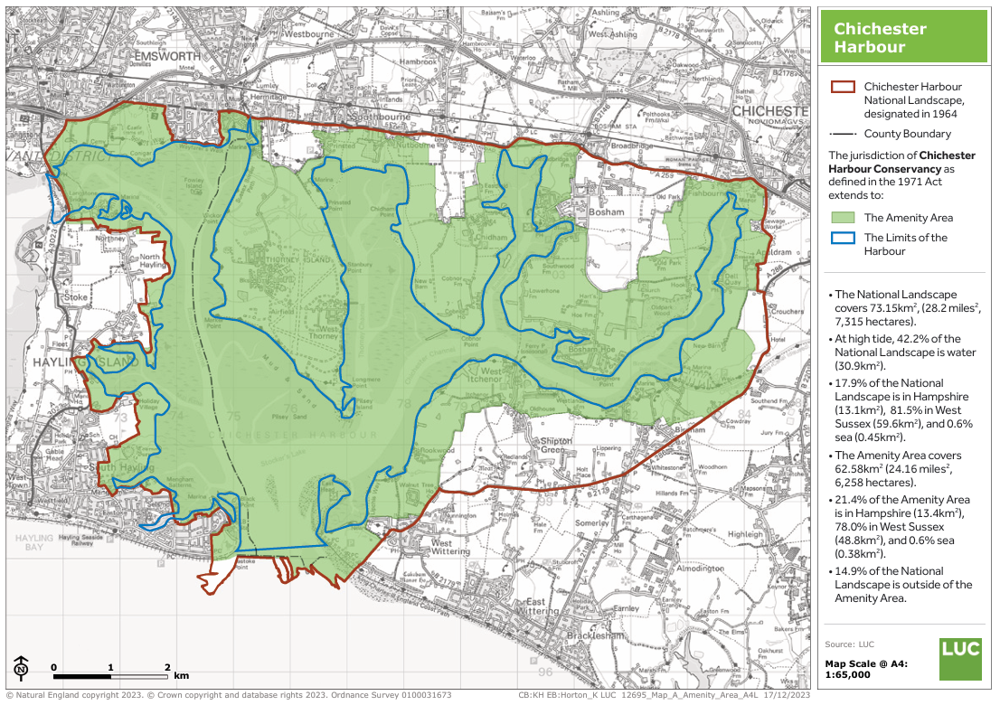 Map of Chichester Harbour National Landscape